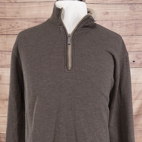 VAN HEUSEN BROWN MOCK NECK 1/4 ZIP PULLOVER SWEATER MENS SIZE XXL 2XL - Picture 1 of 8